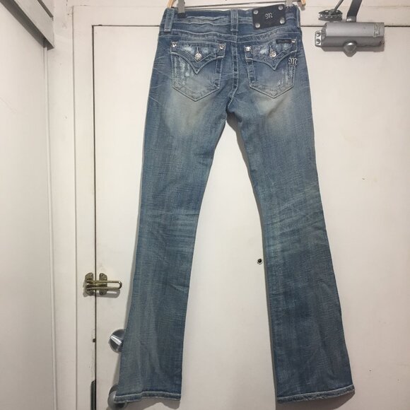 MISS ME DISTRESSED BOOT CUT JEANS SIZE 26 - Picture 4 of 11